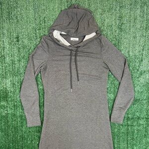 Calvin Klein Grey Hooded Knit Dress